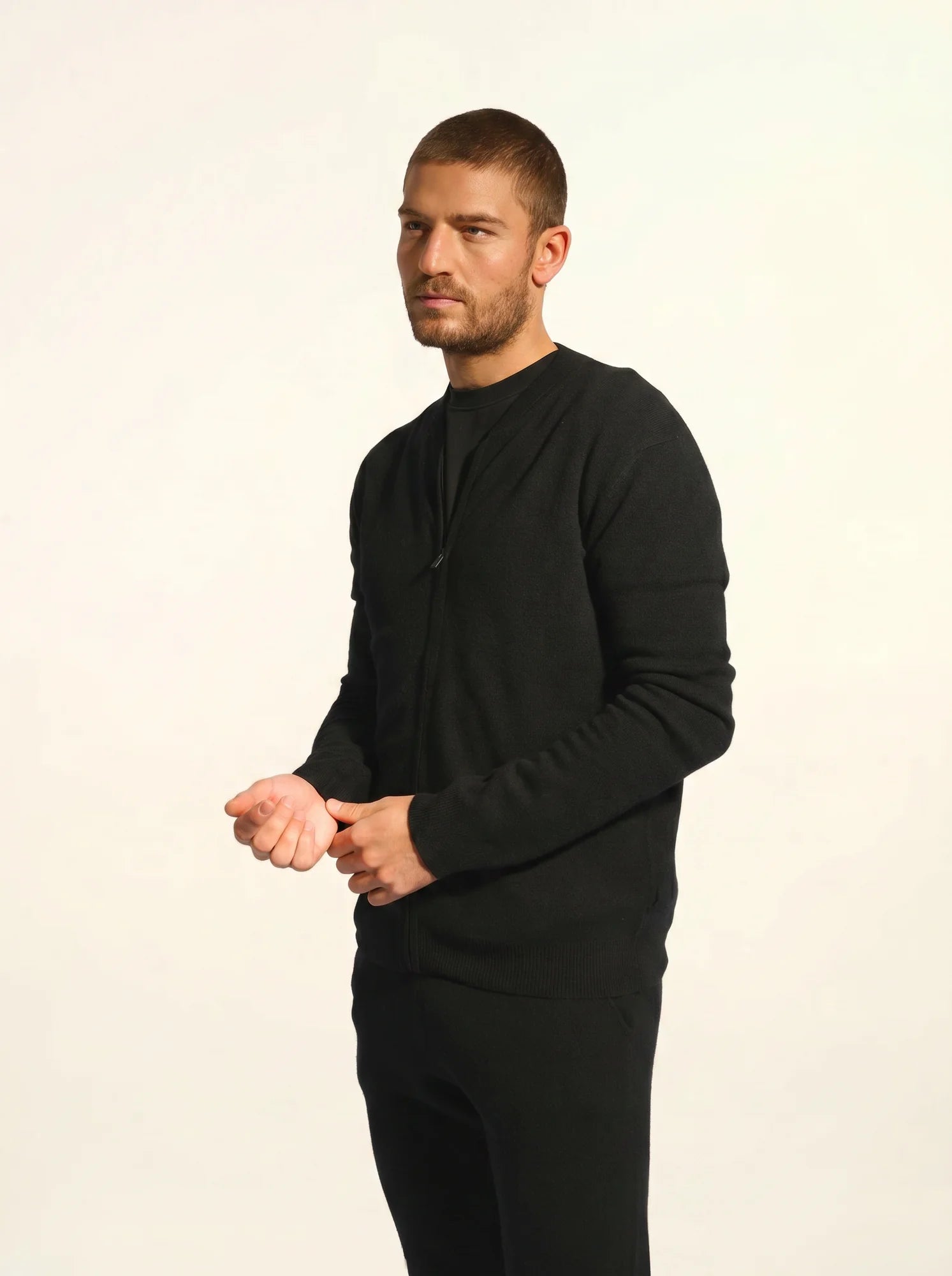POLNOON gilet zippé col mao noir