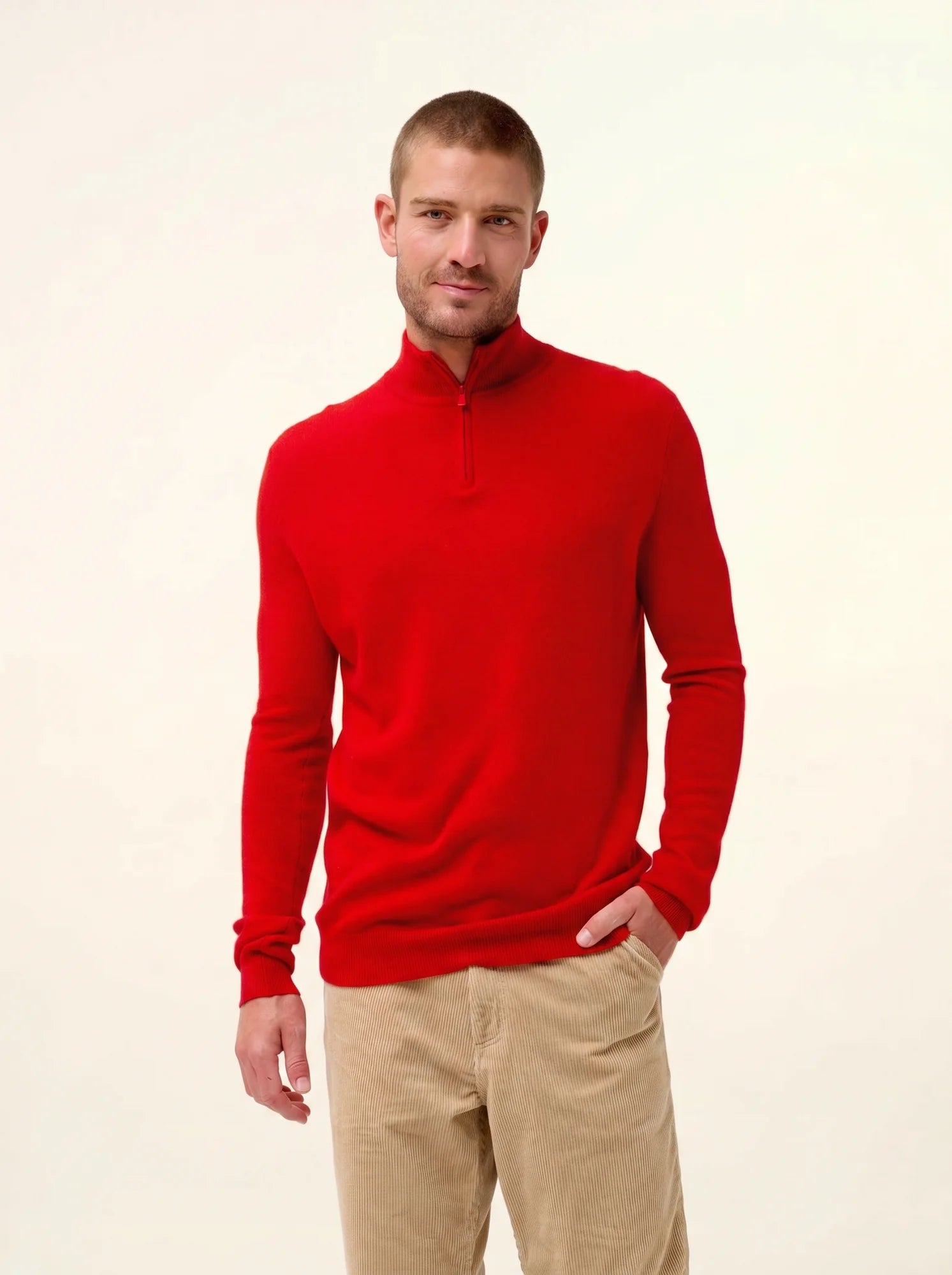 BRADLEY pullover dockermütze rot