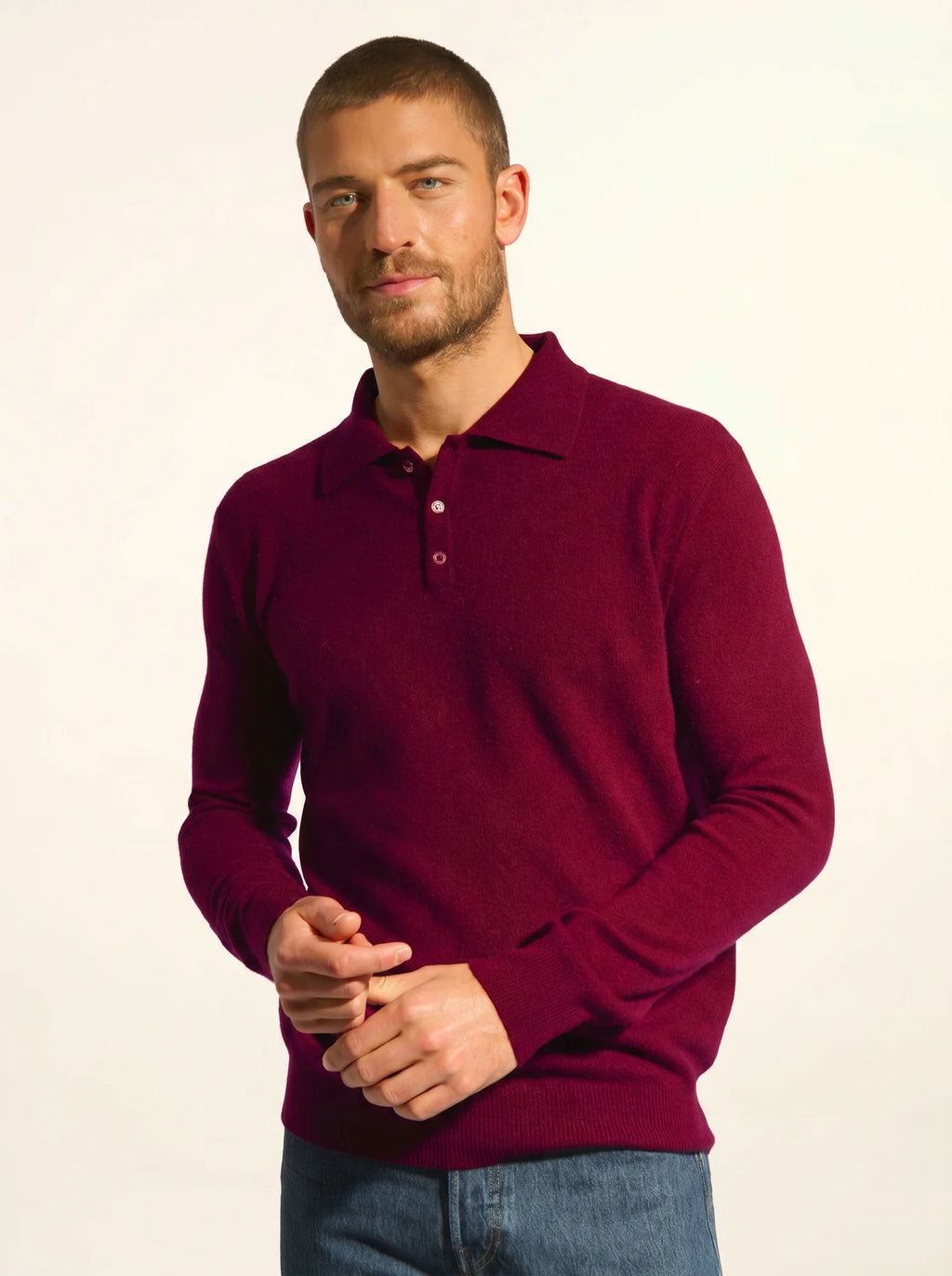 DOUGLAS poloshirt langarm bordeaux