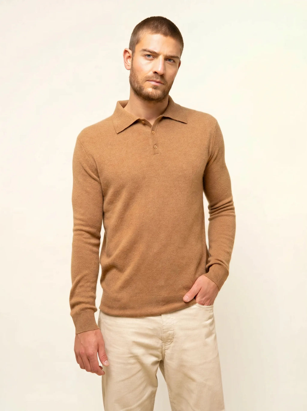 DOUGLAS poloshirt langarm noisette