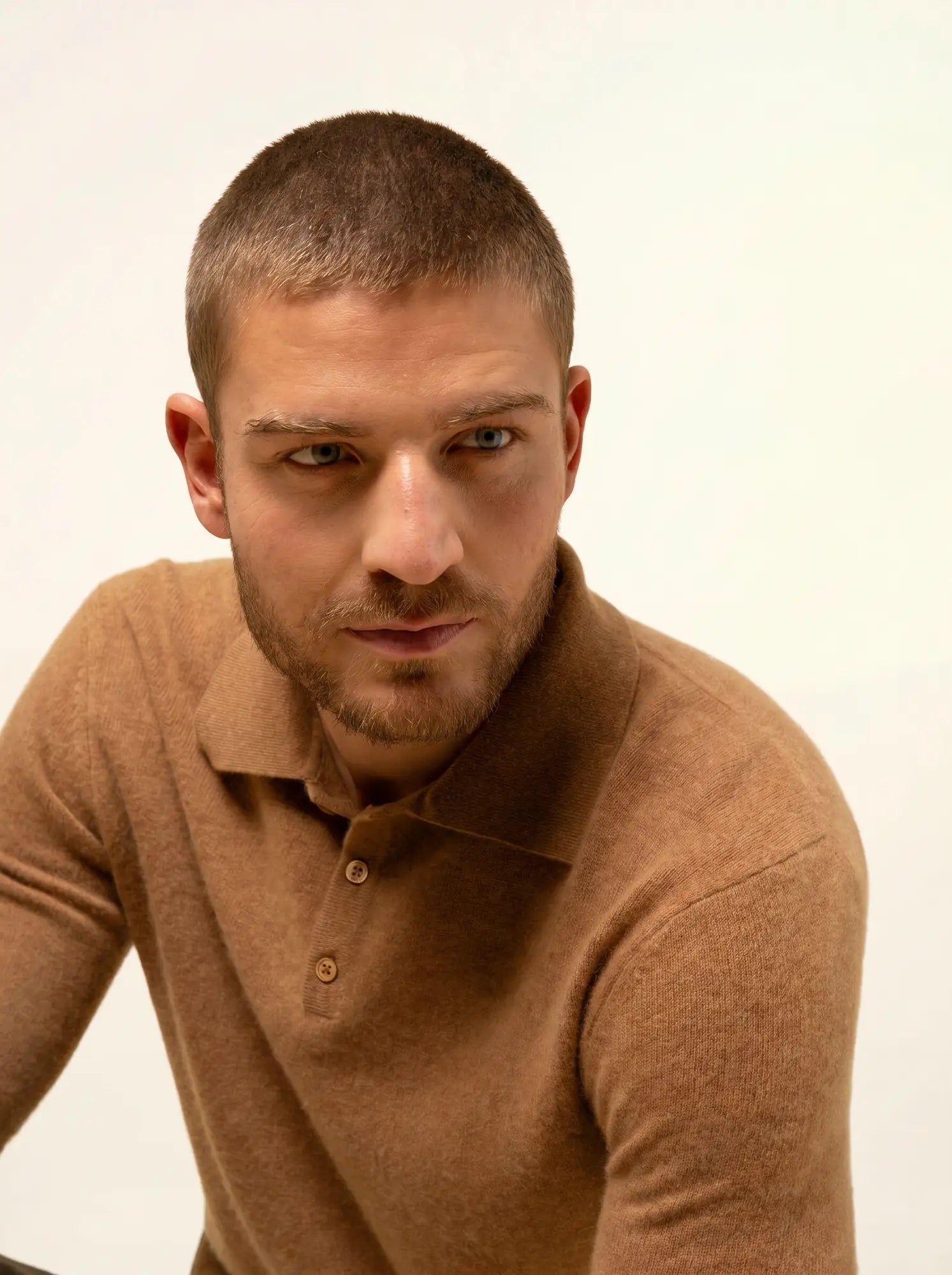DOUGLAS poloshirt langarm noisette