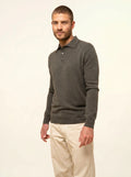 DOUGLAS poloshirt langarm khaki meliert