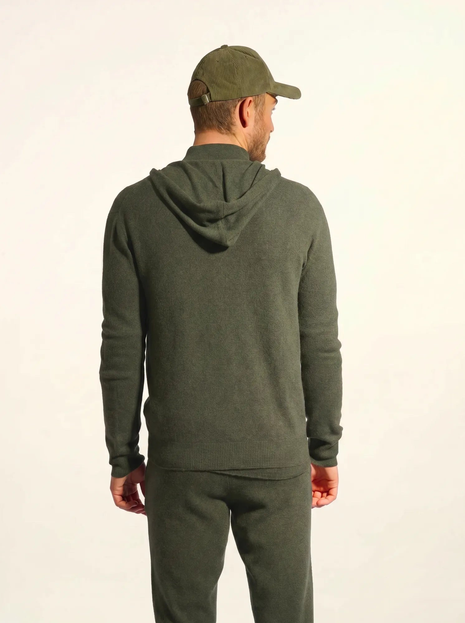 ELLIOT gilet zippé capuche kaki chiné
