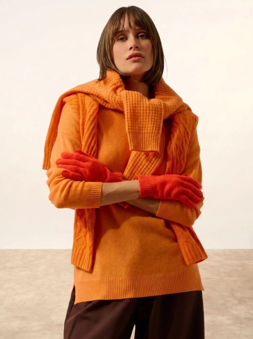 YANN handschuhe 4-fädig orange