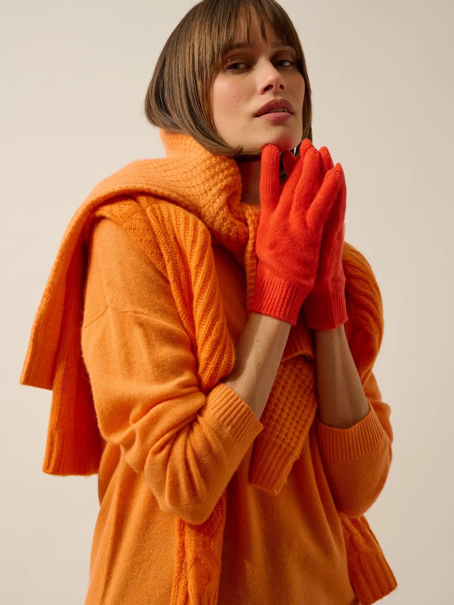 YANN handschuhe 4-fädig orange