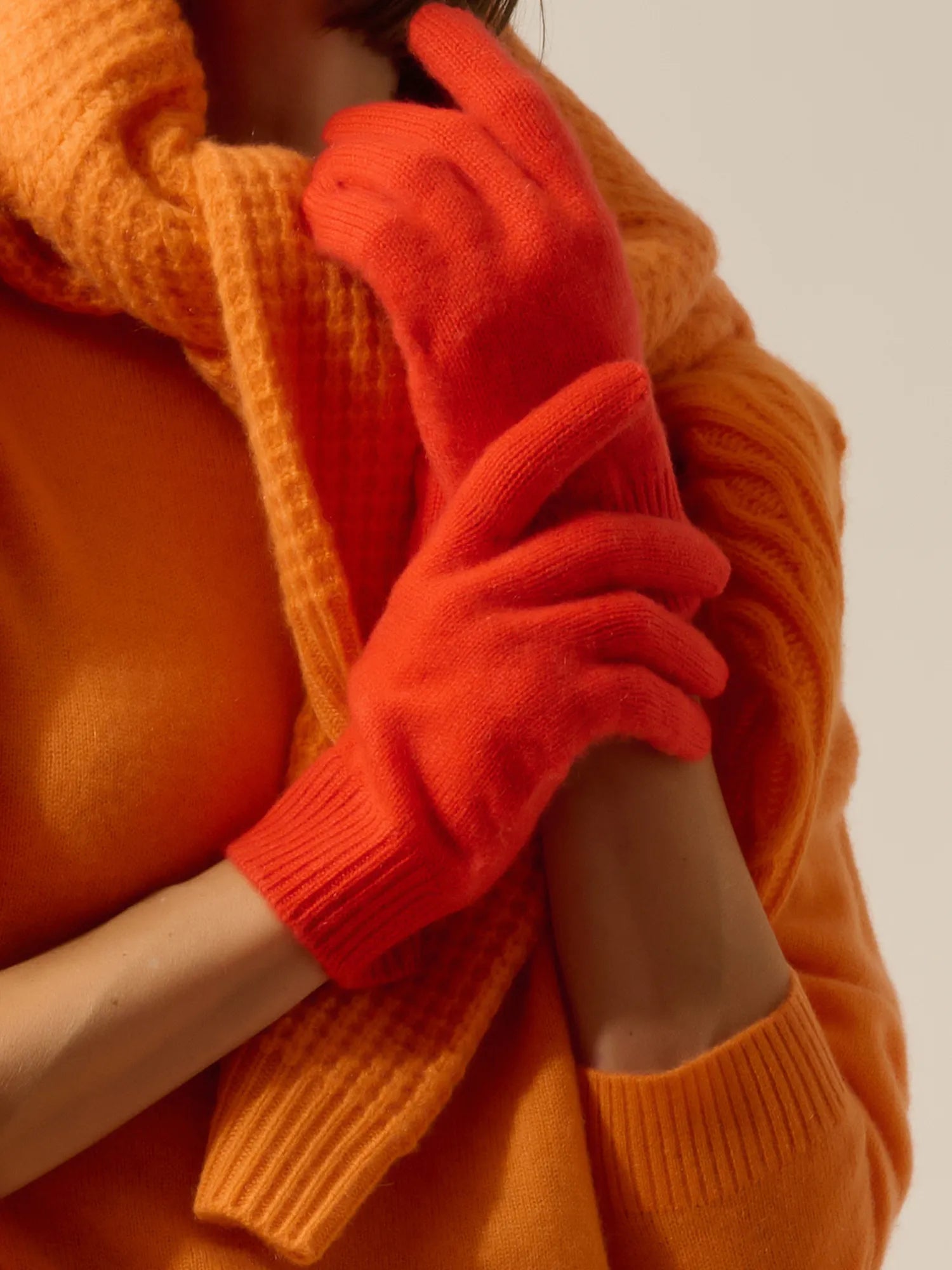 YANN handschuhe 4-fädig orange