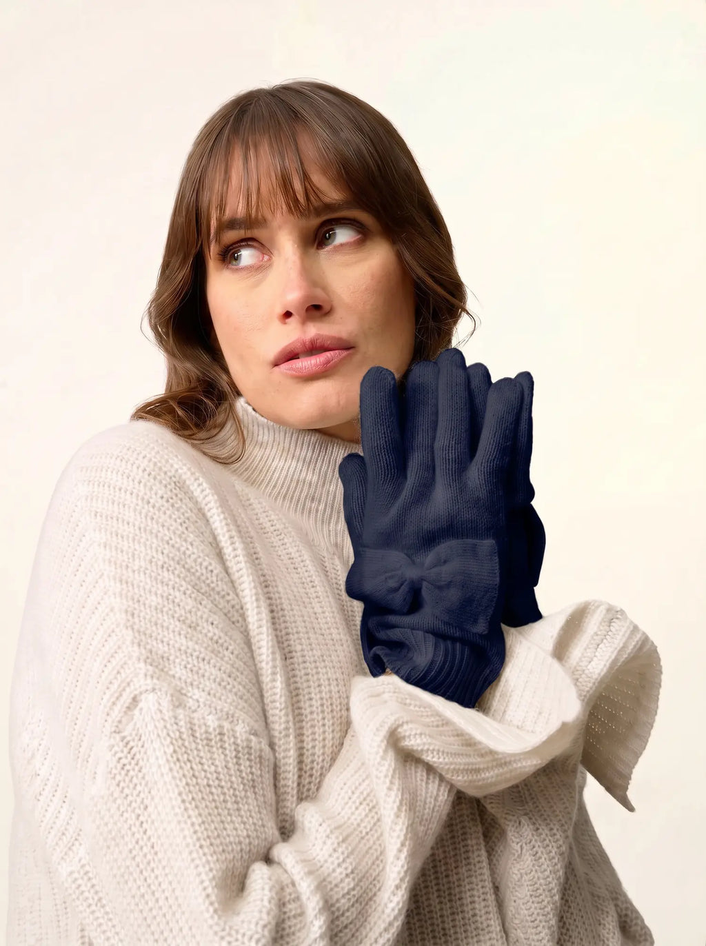 LUCY Gants 4 Fils Bleu Marine