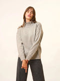 ROMY pull col montant 4 fils nuage chiné