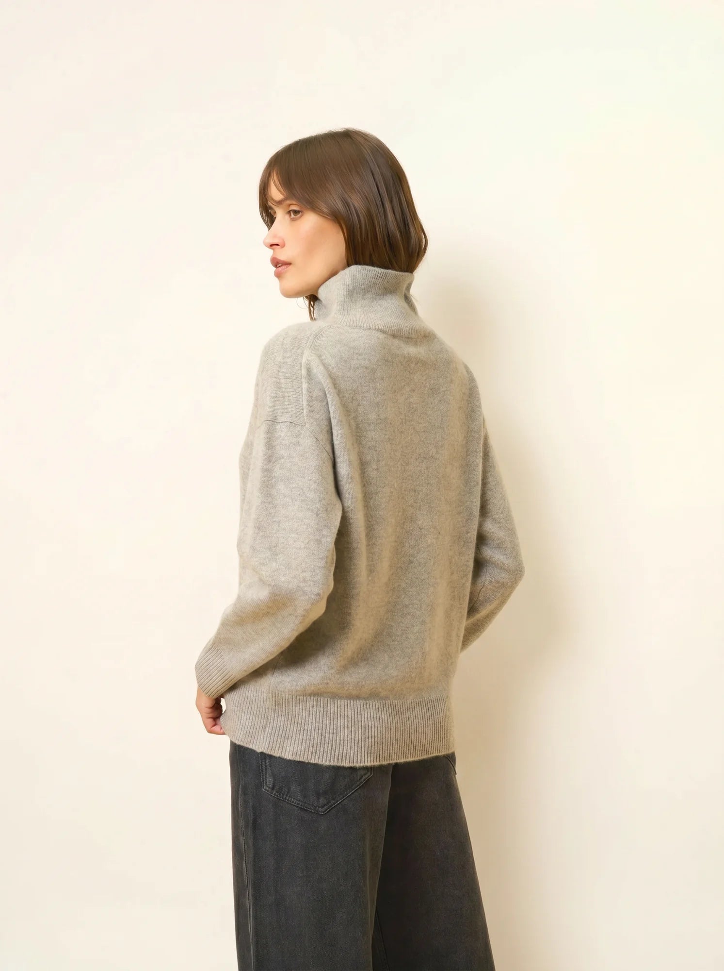 ROMY pull col montant 4 fils nuage chiné
