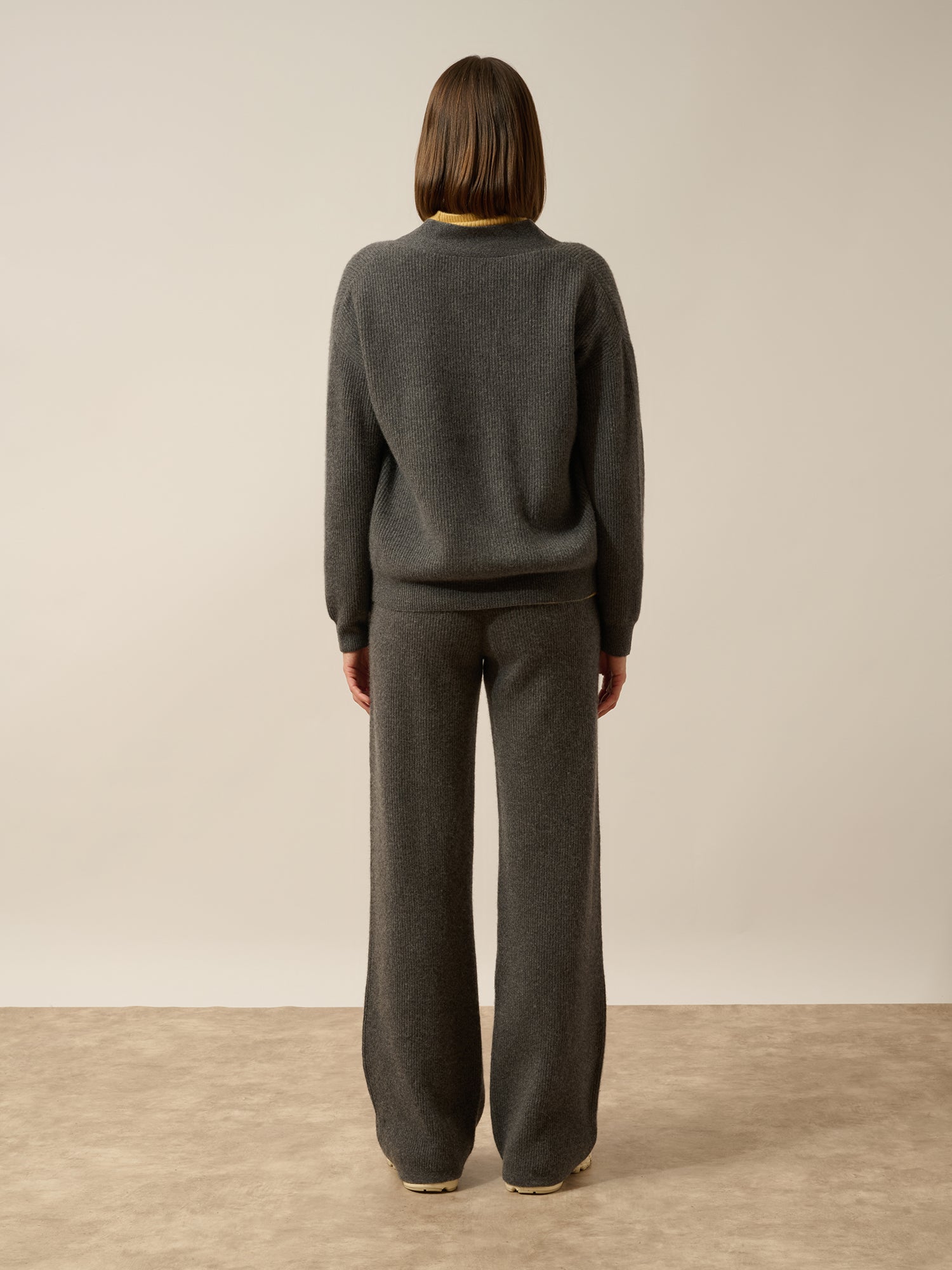 ADELE cardigan col v anthracite chiné