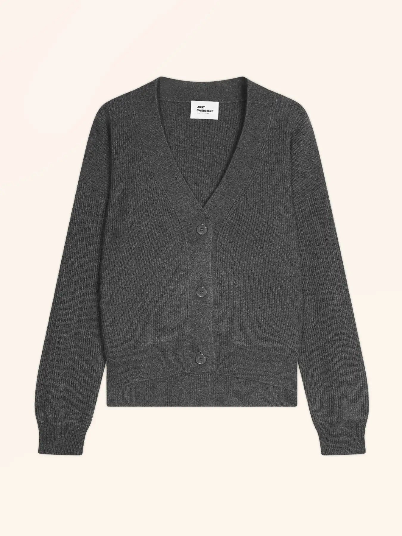 ADELE strickjacke v-ausschnitt anthrazit meliert