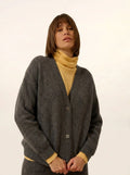 ADELE strickjacke v-ausschnitt anthrazit meliert