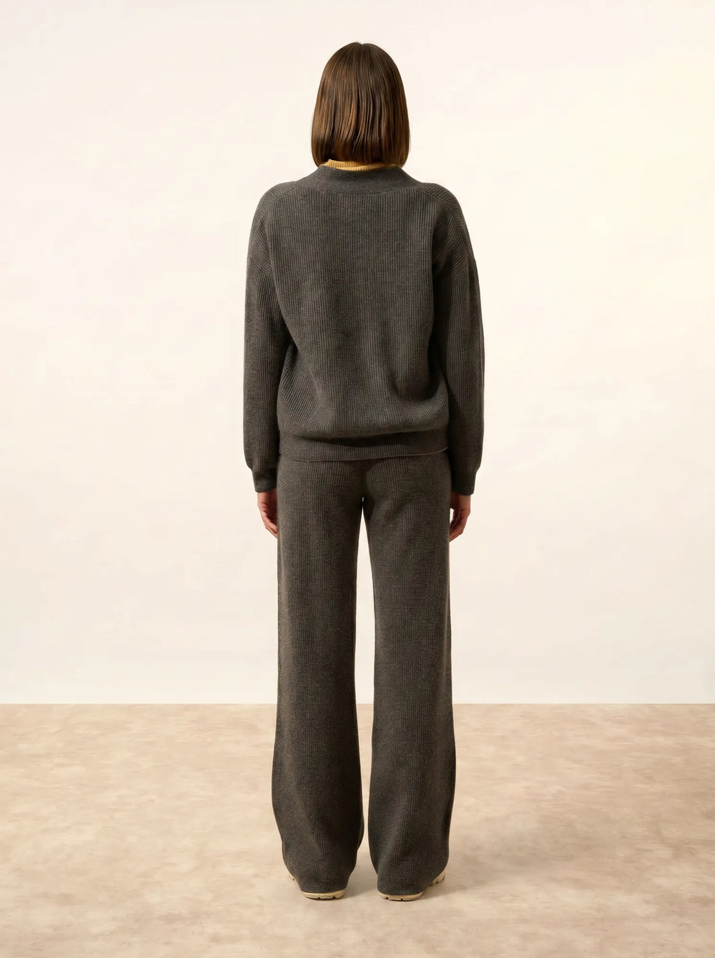 ADELE strickjacke v-ausschnitt anthrazit meliert