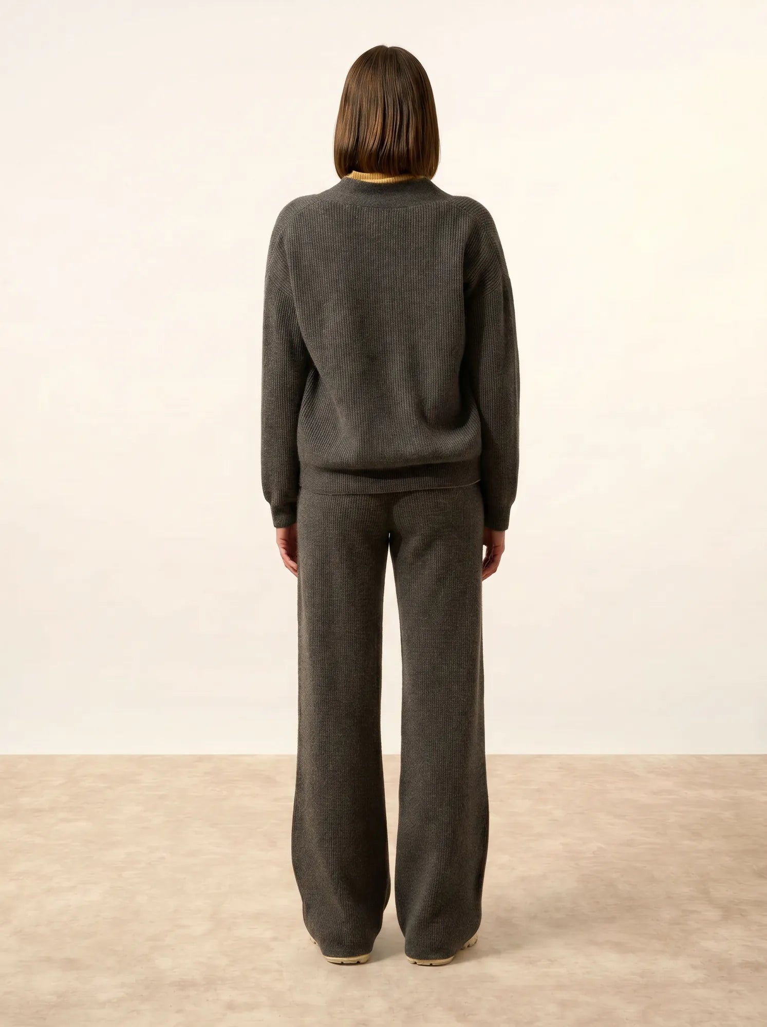 ADELE strickjacke v-ausschnitt anthrazit meliert