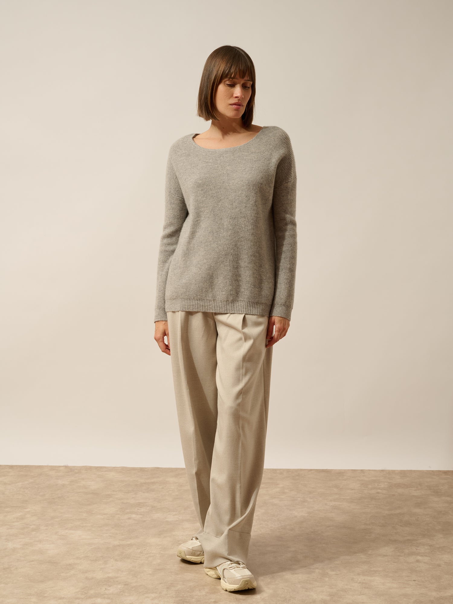 ARIANA pull col bateau nuage chiné