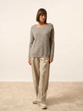 ARIANA pullover u-boot-ausschnitt wolke meliert