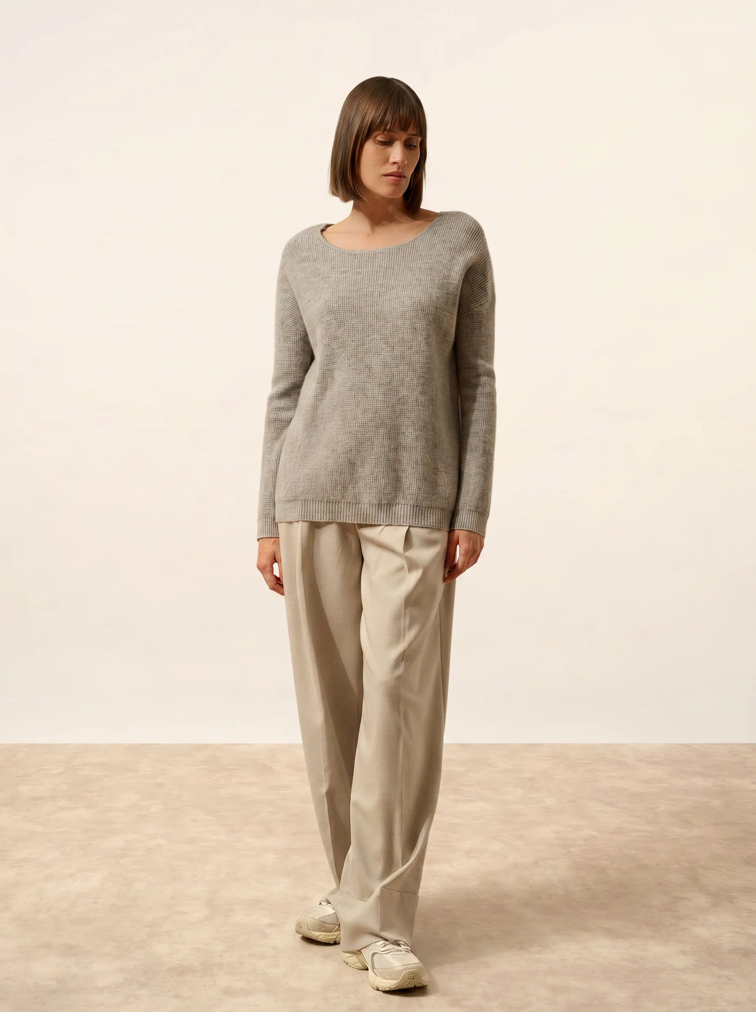 ARIANA pullover u-boot-ausschnitt wolke meliert