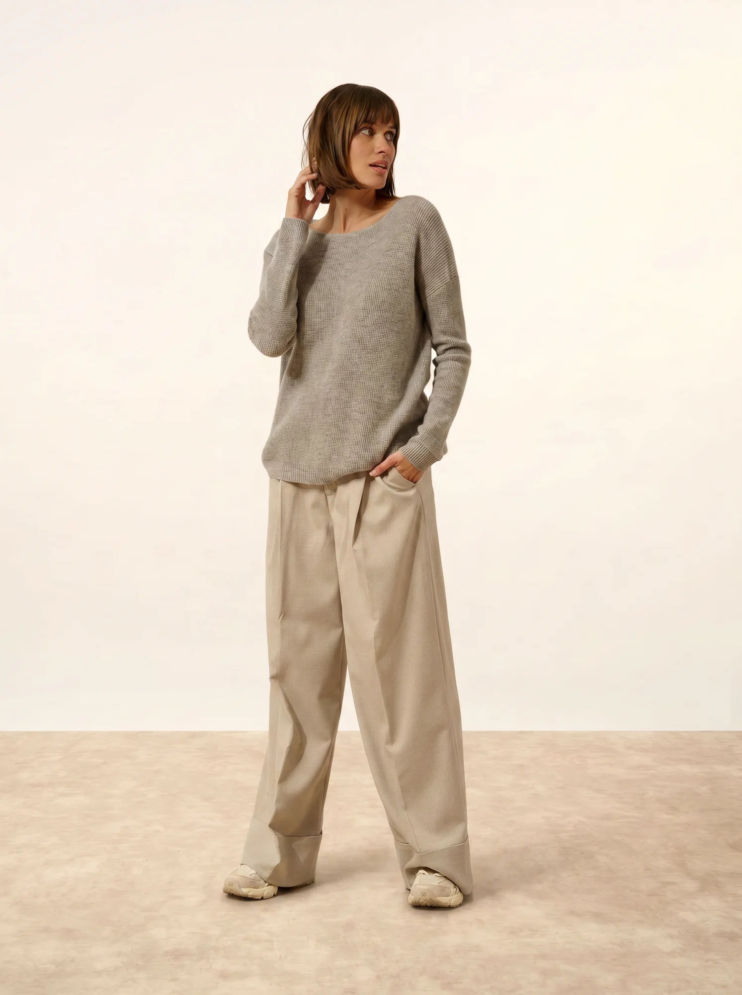 ARIANA pullover u-boot-ausschnitt wolke meliert