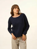 ARIANA pullover u-boot-ausschnitt marineblau
