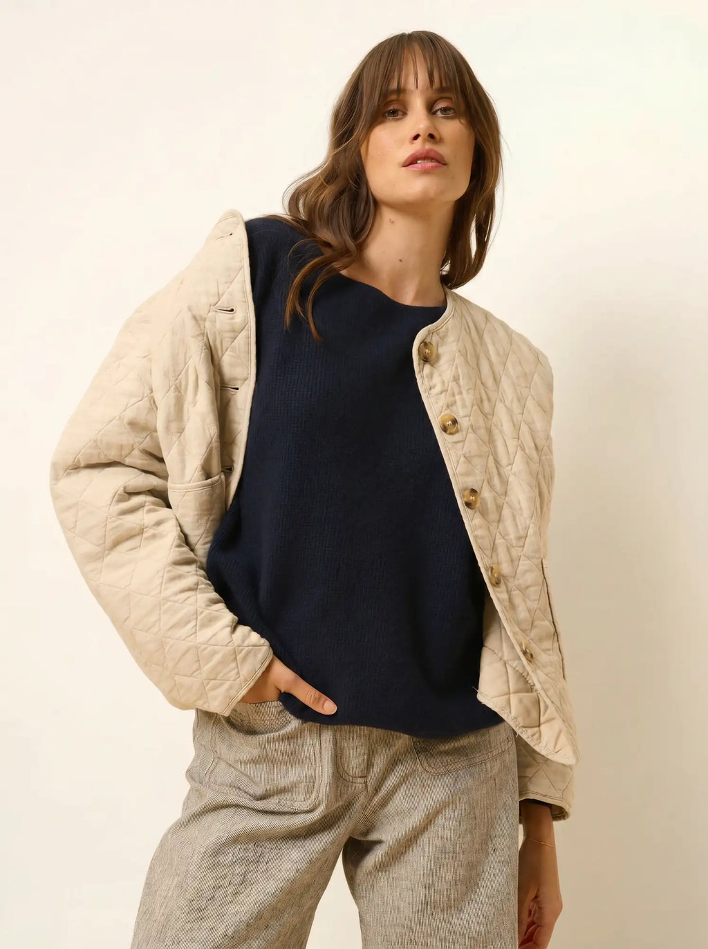 ARIANA pullover u-boot-ausschnitt marineblau