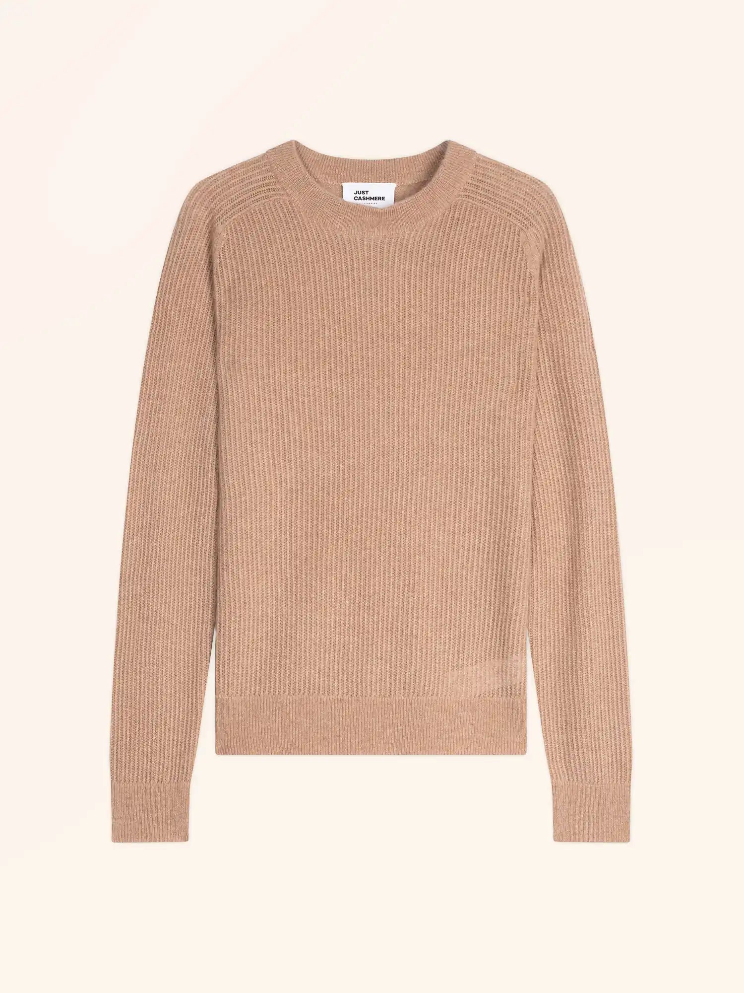 CALLIE pullover rundhalsausschnitt camel meliert