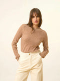 CALLIE pullover rundhalsausschnitt camel meliert