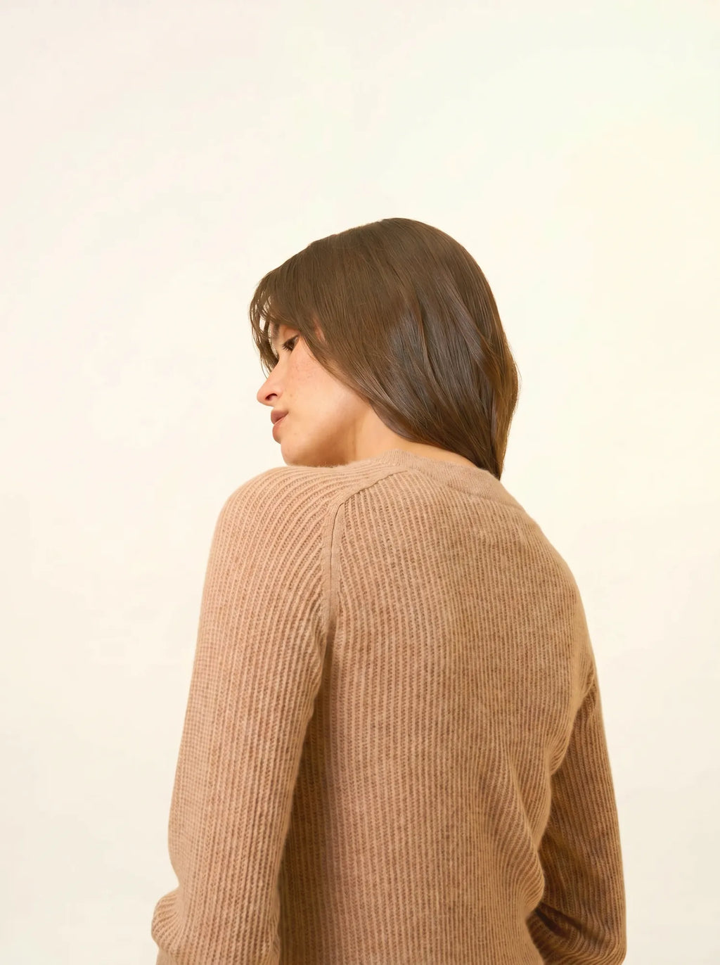 CALLIE pullover rundhalsausschnitt camel meliert