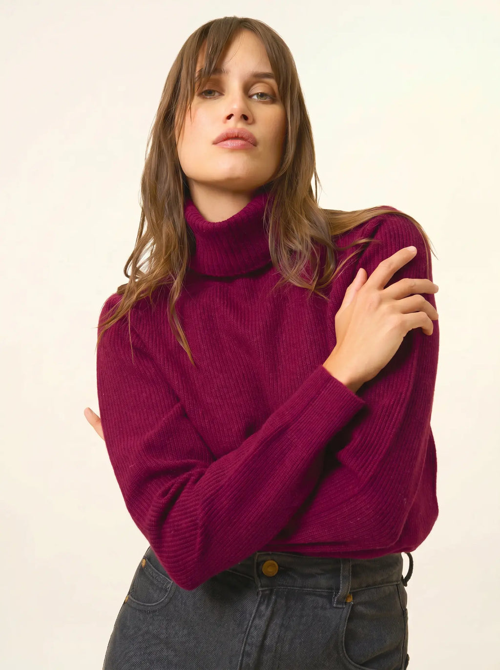 BILL pullover rollkragen bordeaux
