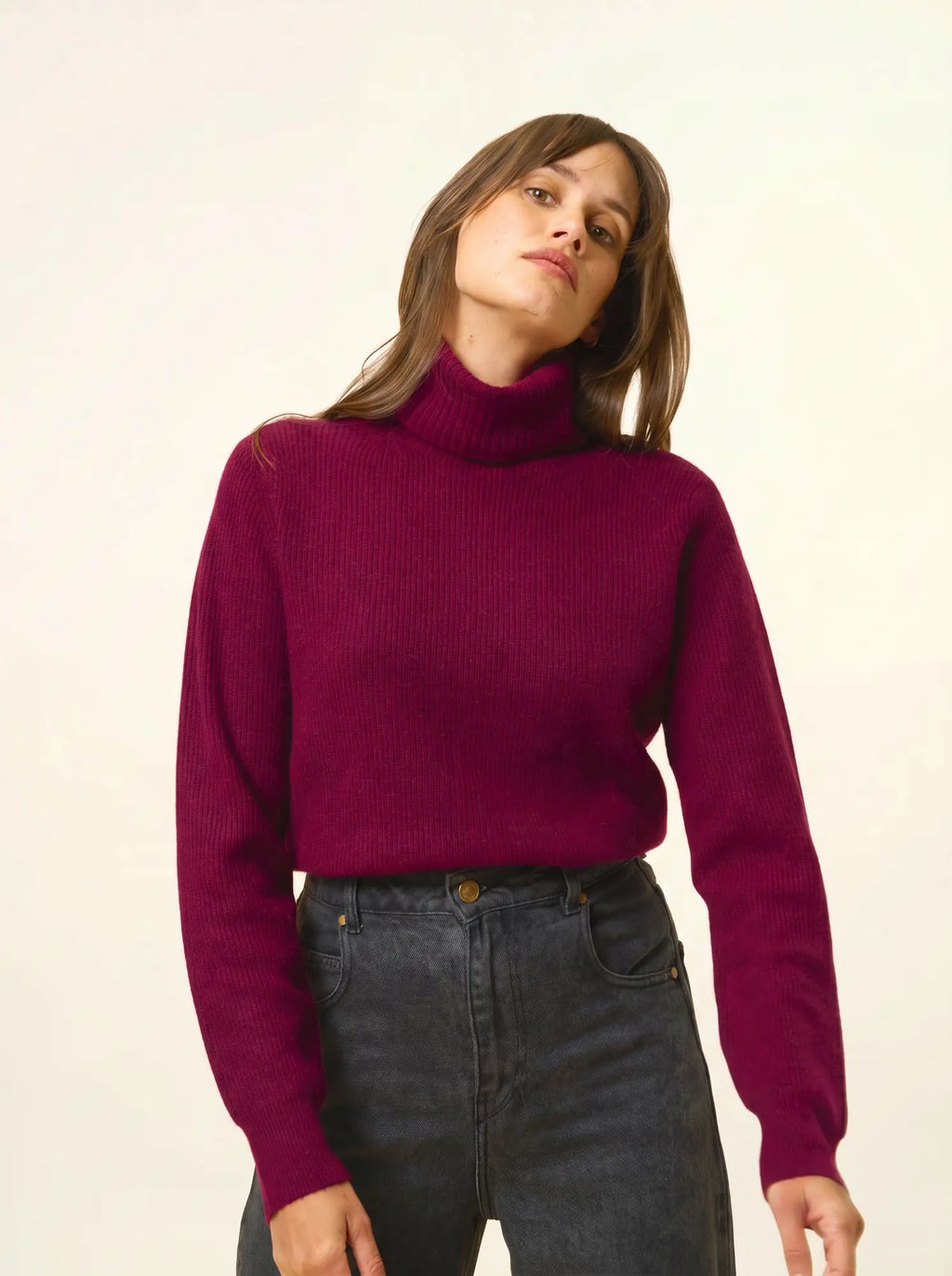BILL pullover rollkragen bordeaux