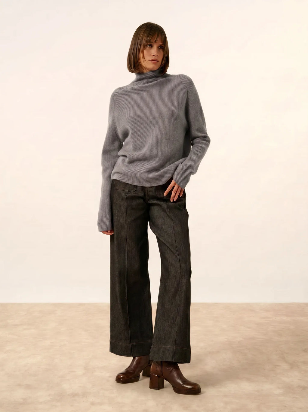 ALYSSA pullover stehkragen wolke meliert