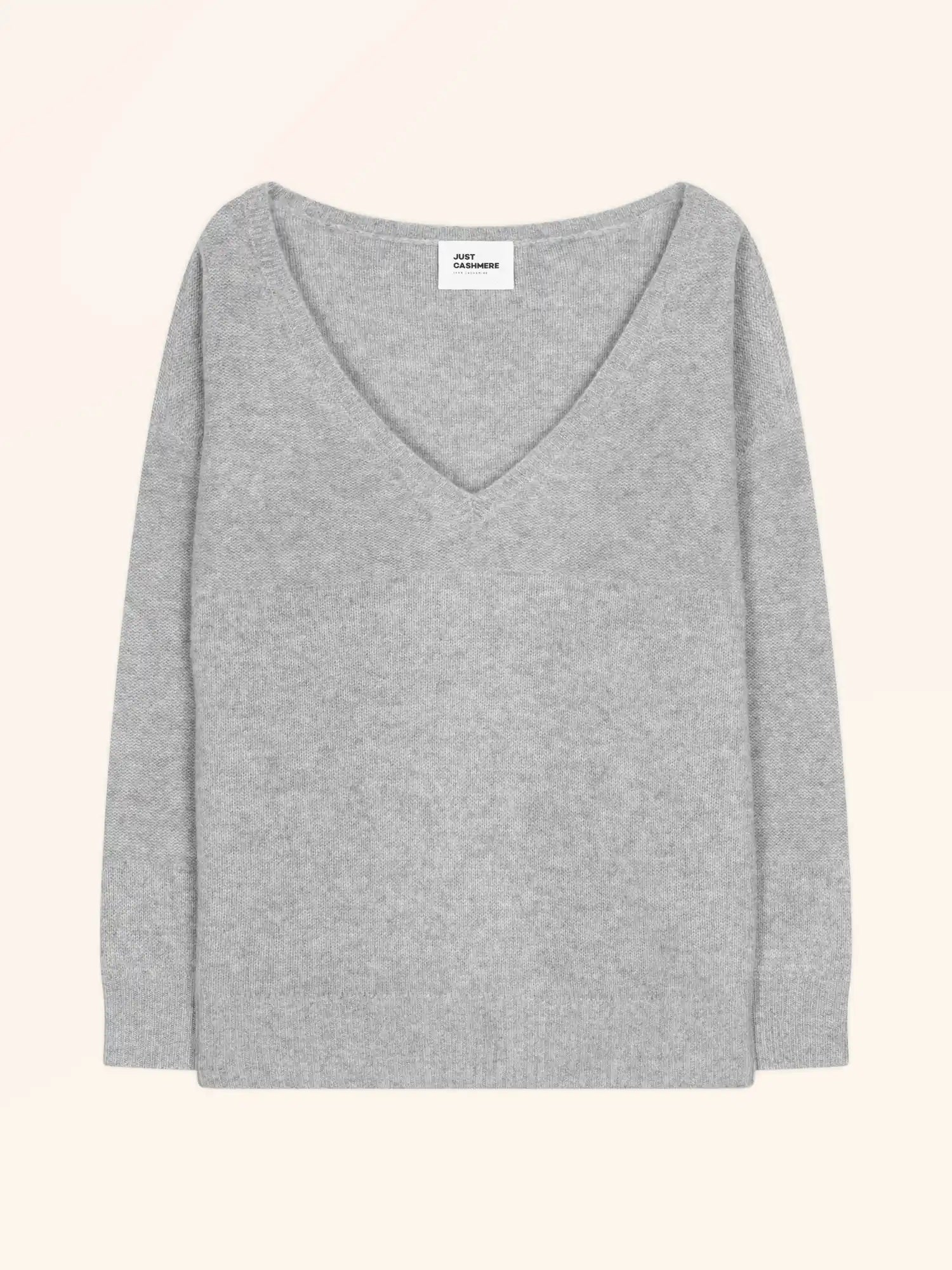 CASSIE pullover v-ausschnitt 4-fädig wolke meliert