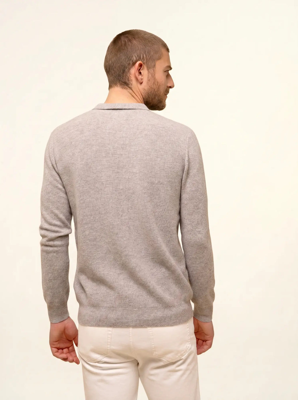 NOAH pullover polokragen offen wolke meliert