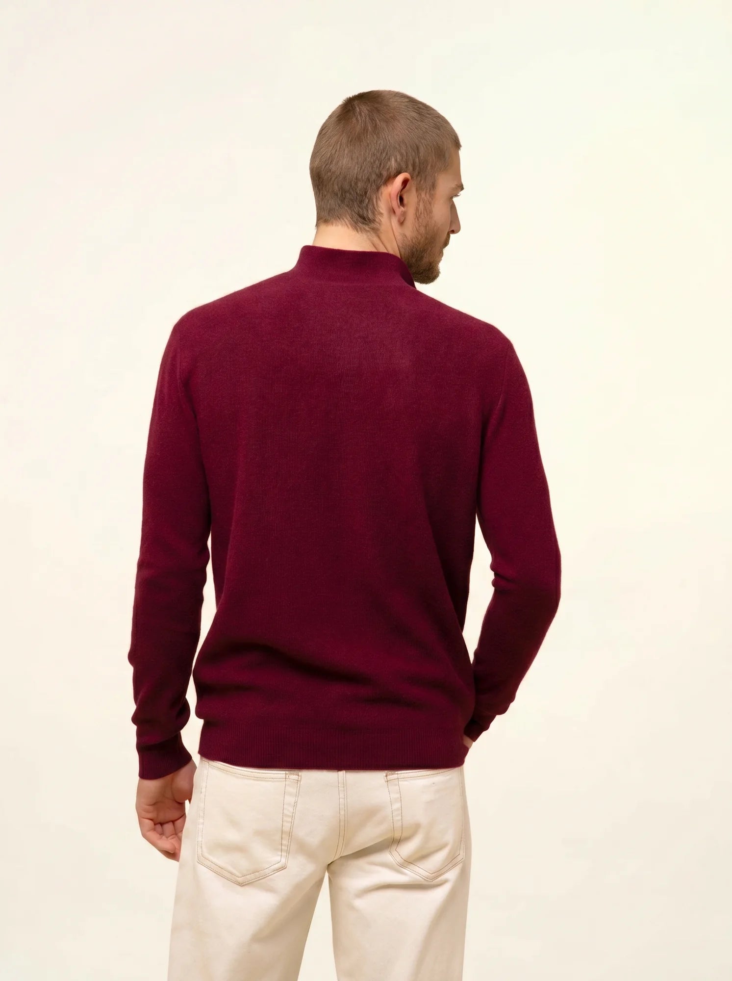 NOAH pull col polo ouvert bordeaux