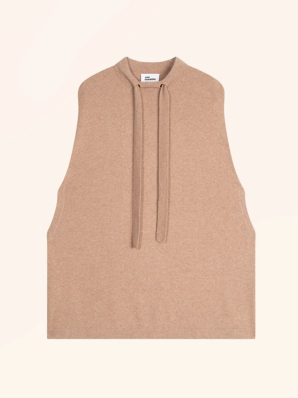 MIAMAR cape rundhalsausschnitt kordelzug camel meliert