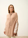 MIAMAR cape rundhalsausschnitt kordelzug camel meliert