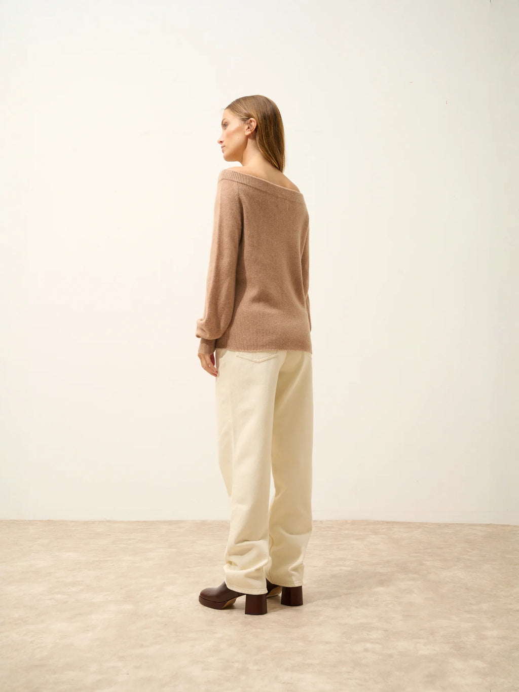 TONY pullover u-boot-ausschnitt camel meliert