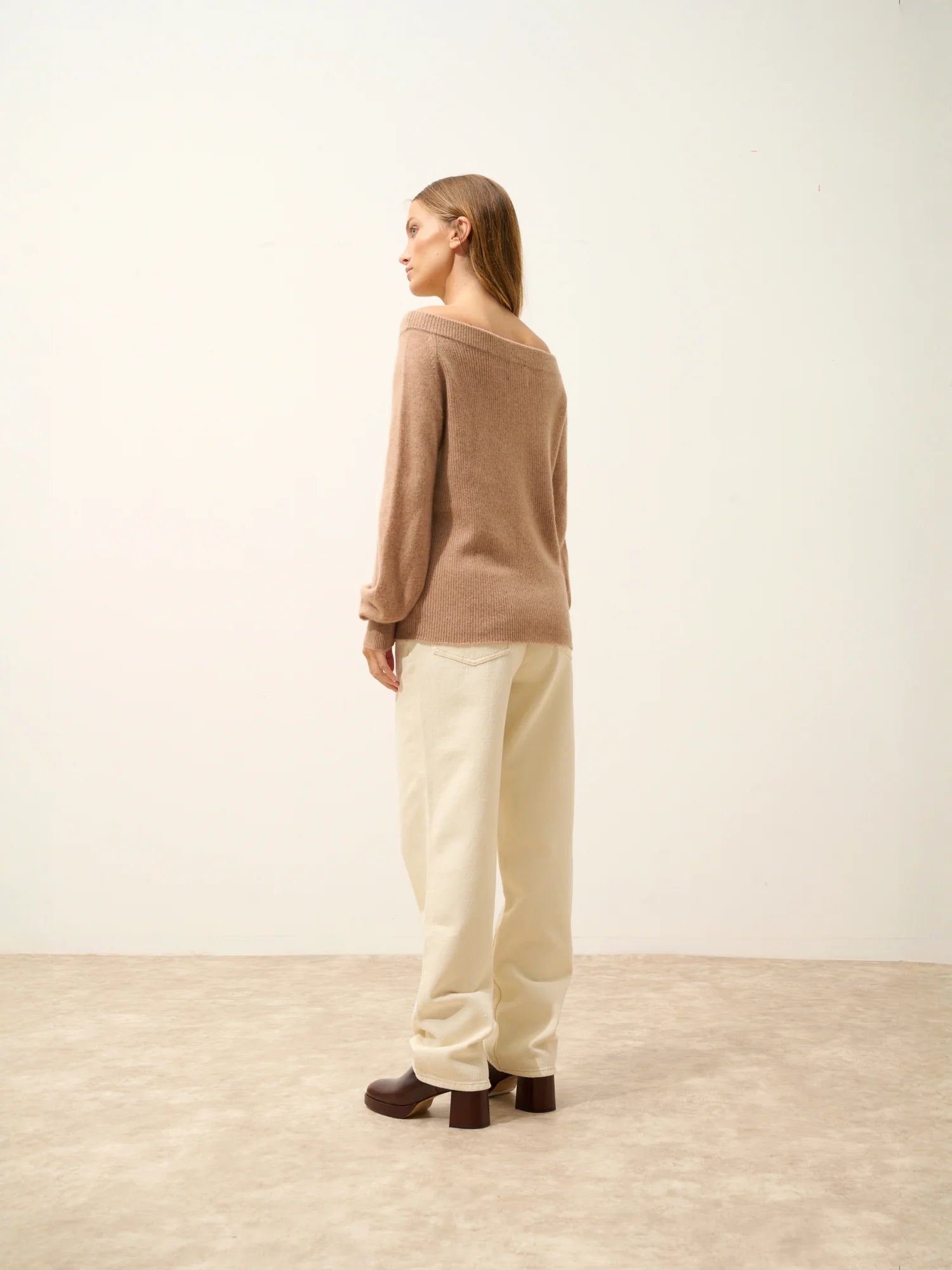TONY pullover u-boot-ausschnitt camel meliert