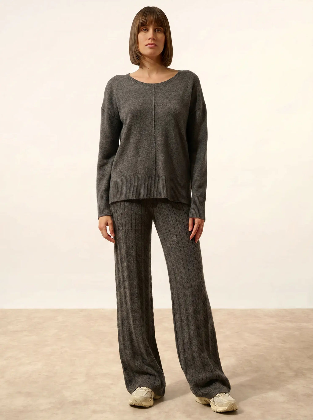 TESS pullover rundhalsausschnitt anthrazit meliert