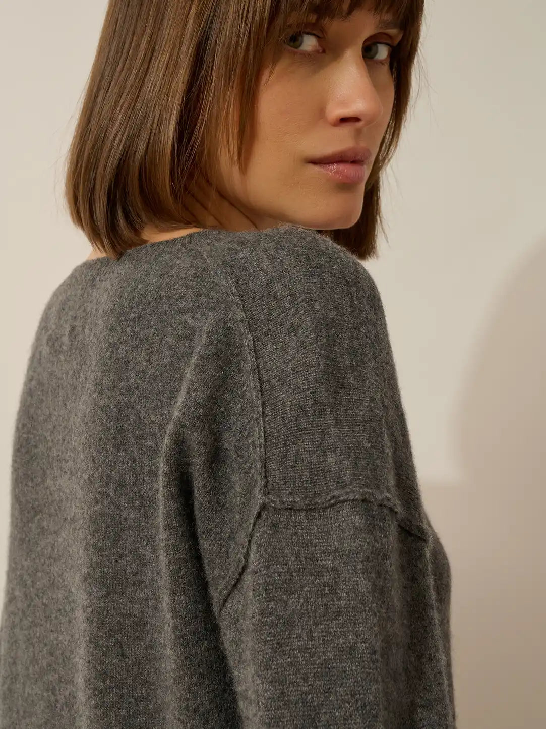 TESS pullover rundhalsausschnitt anthrazit meliert