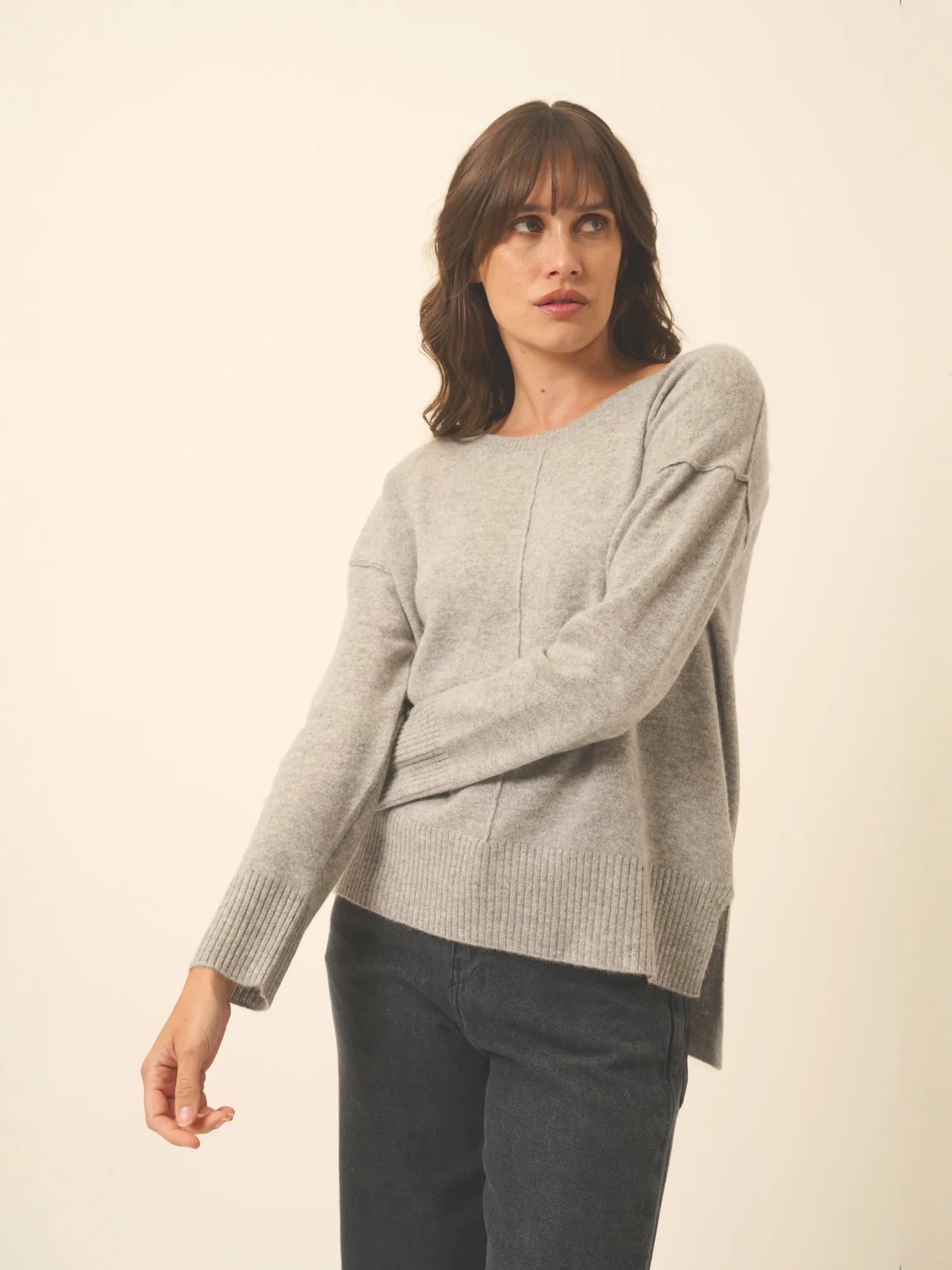 TESS pullover rundhalsausschnitt wolke meliert