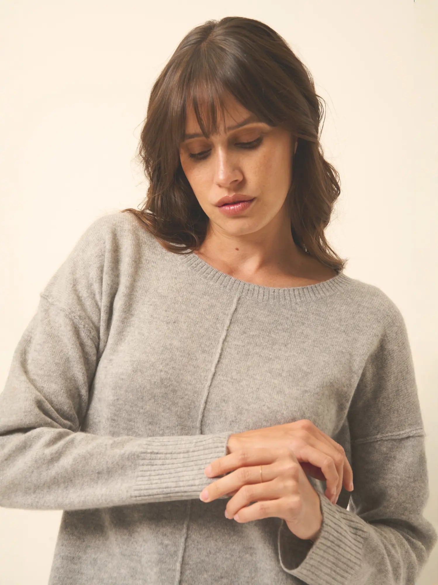 TESS pullover rundhalsausschnitt wolke meliert