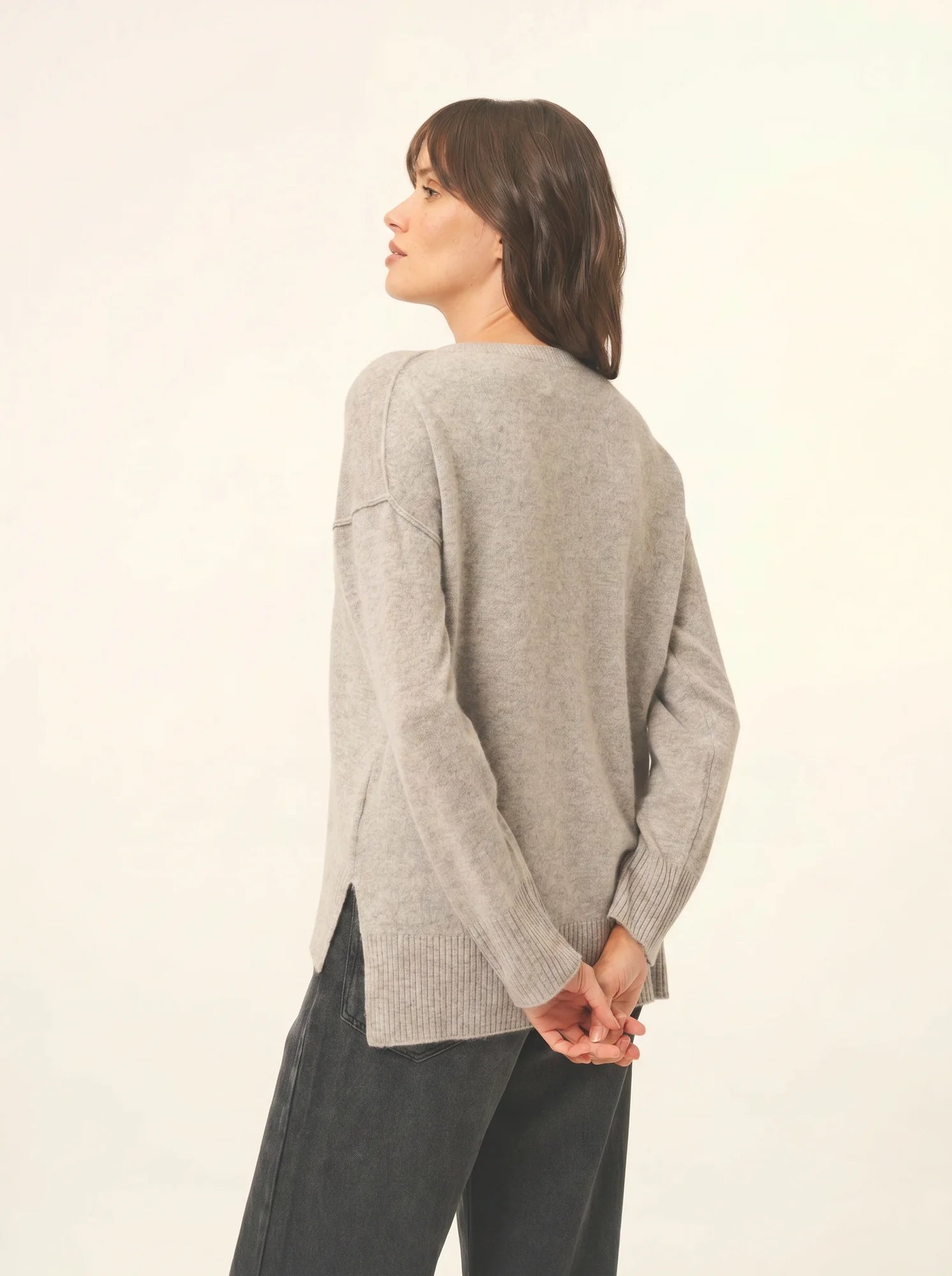 TESS pullover rundhalsausschnitt wolke meliert