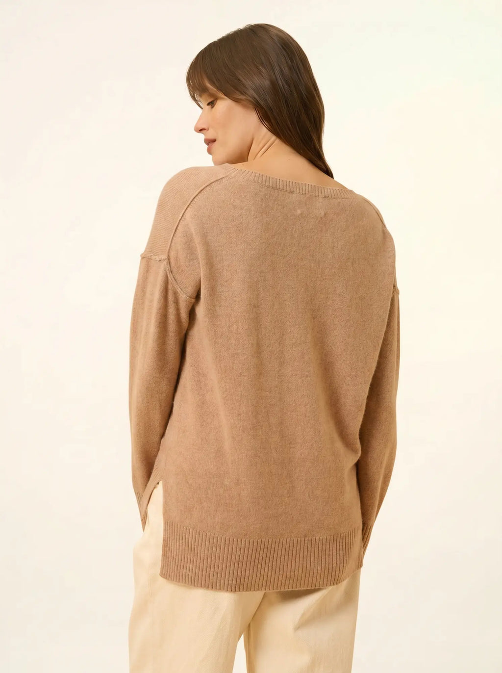 TESS pullover rundhalsausschnitt camel meliert