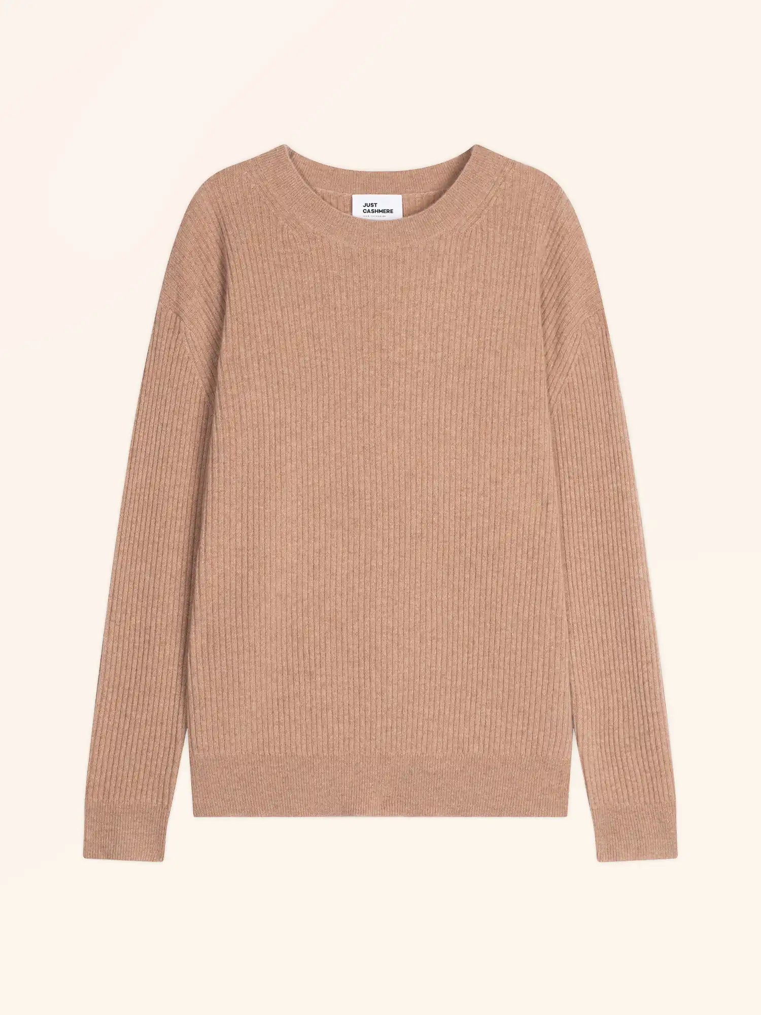 CHARLINE pull col rond camel chiné