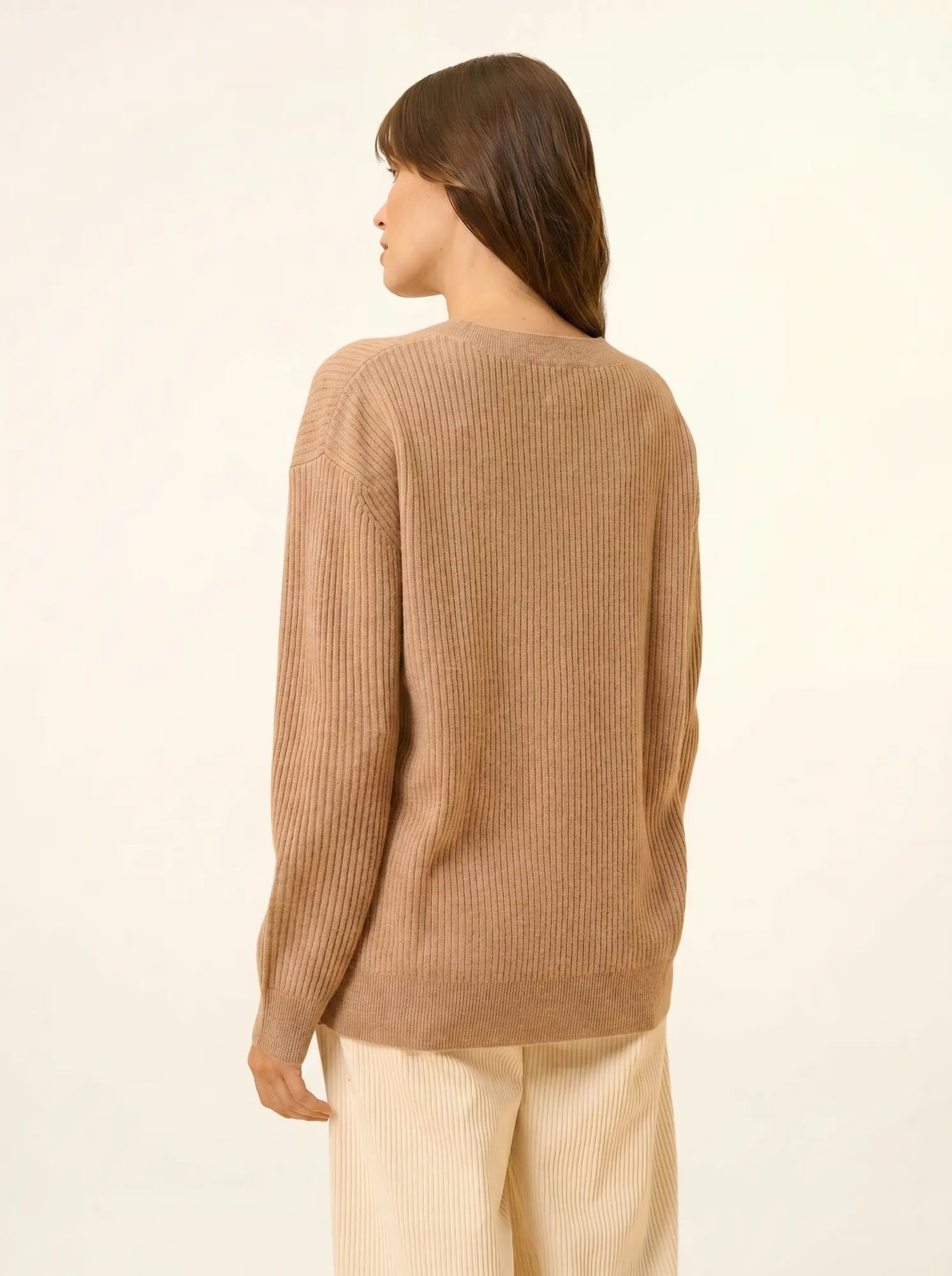 CHARLINE pull col rond camel chiné