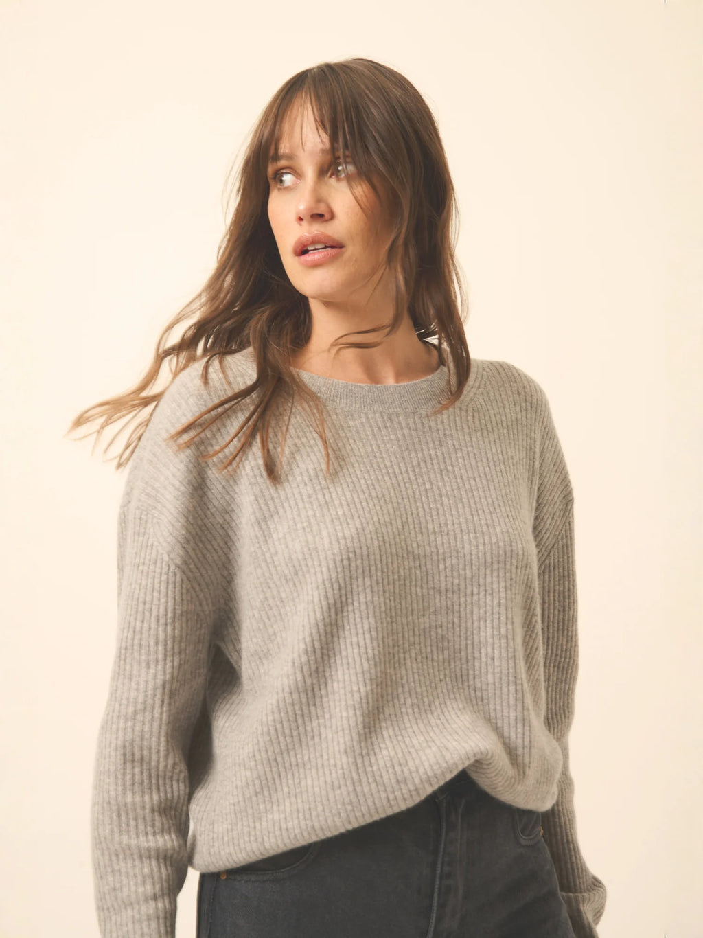 CHARLINE pullover rundhalsausschnitt wolke meliert