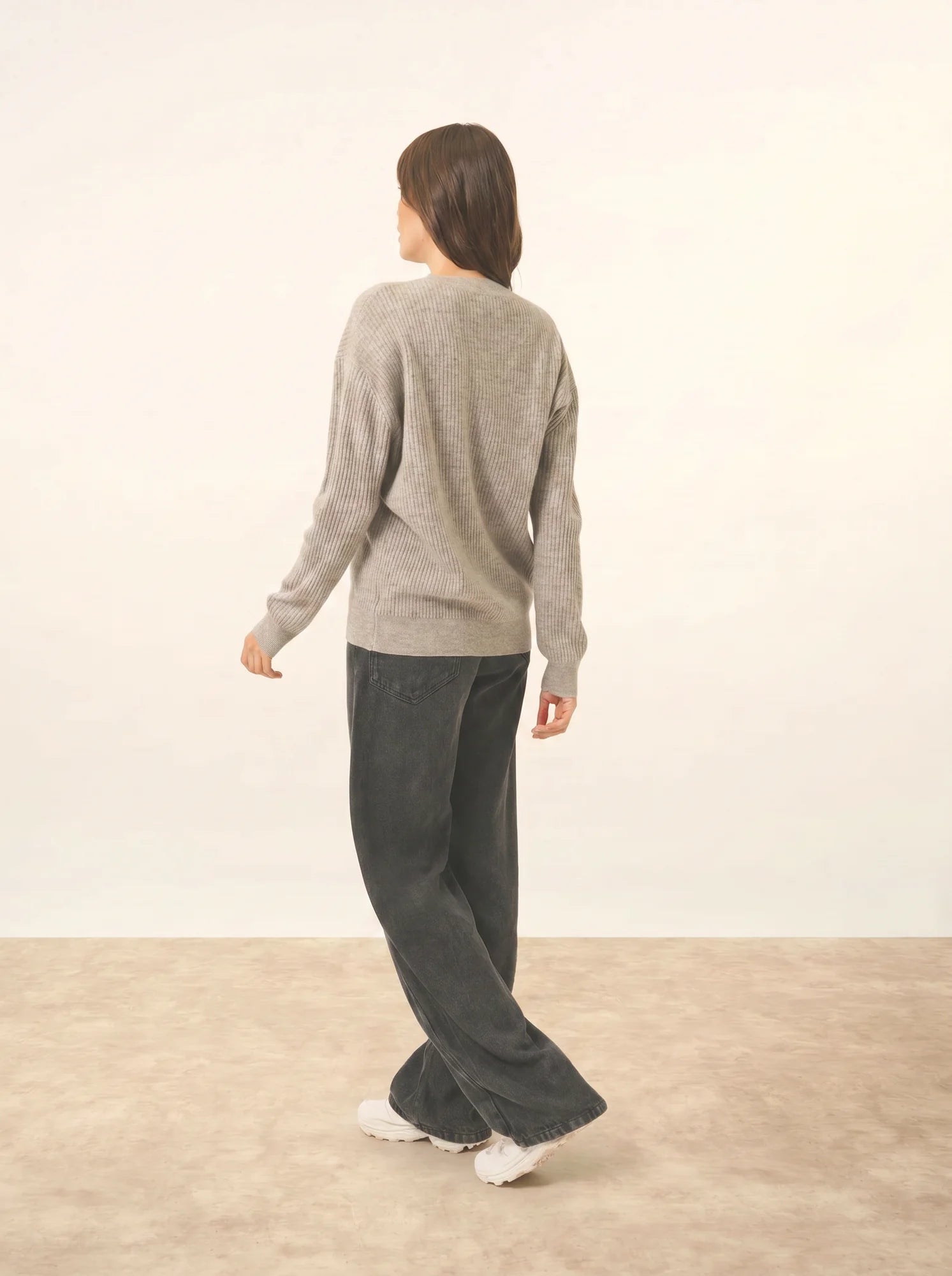 CHARLINE pullover rundhalsausschnitt wolke meliert