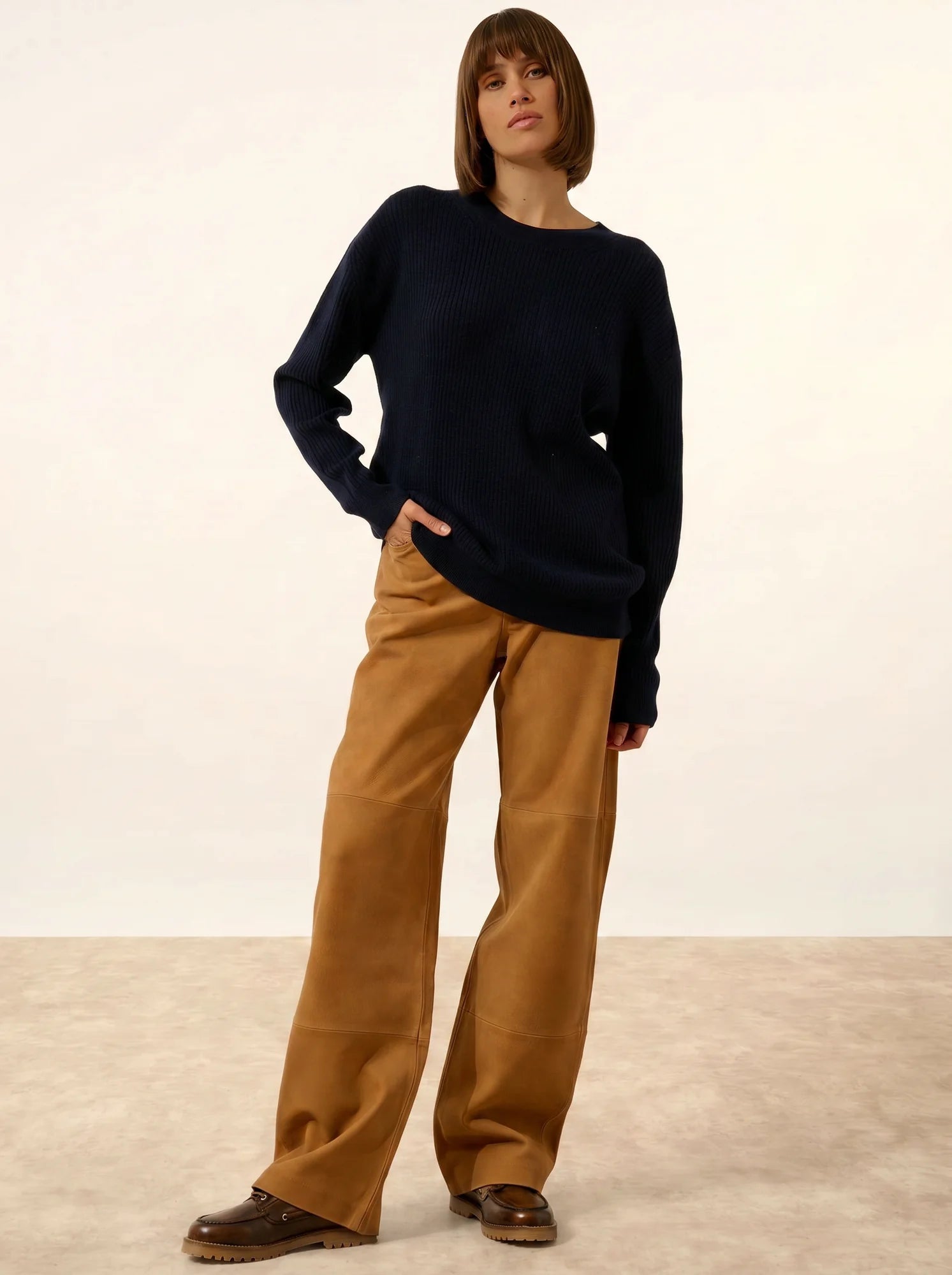 CHARLINE pullover rundhalsausschnitt marineblau