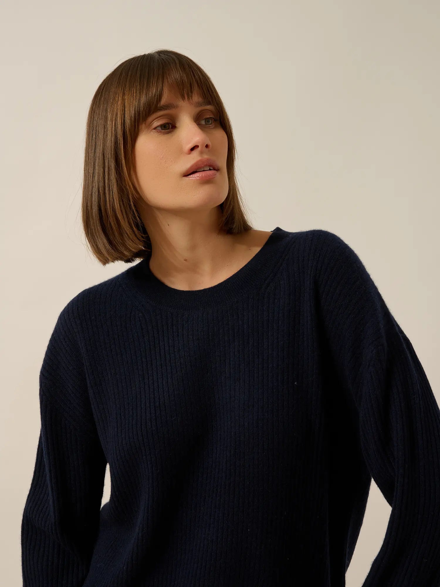 CHARLINE pullover rundhalsausschnitt marineblau