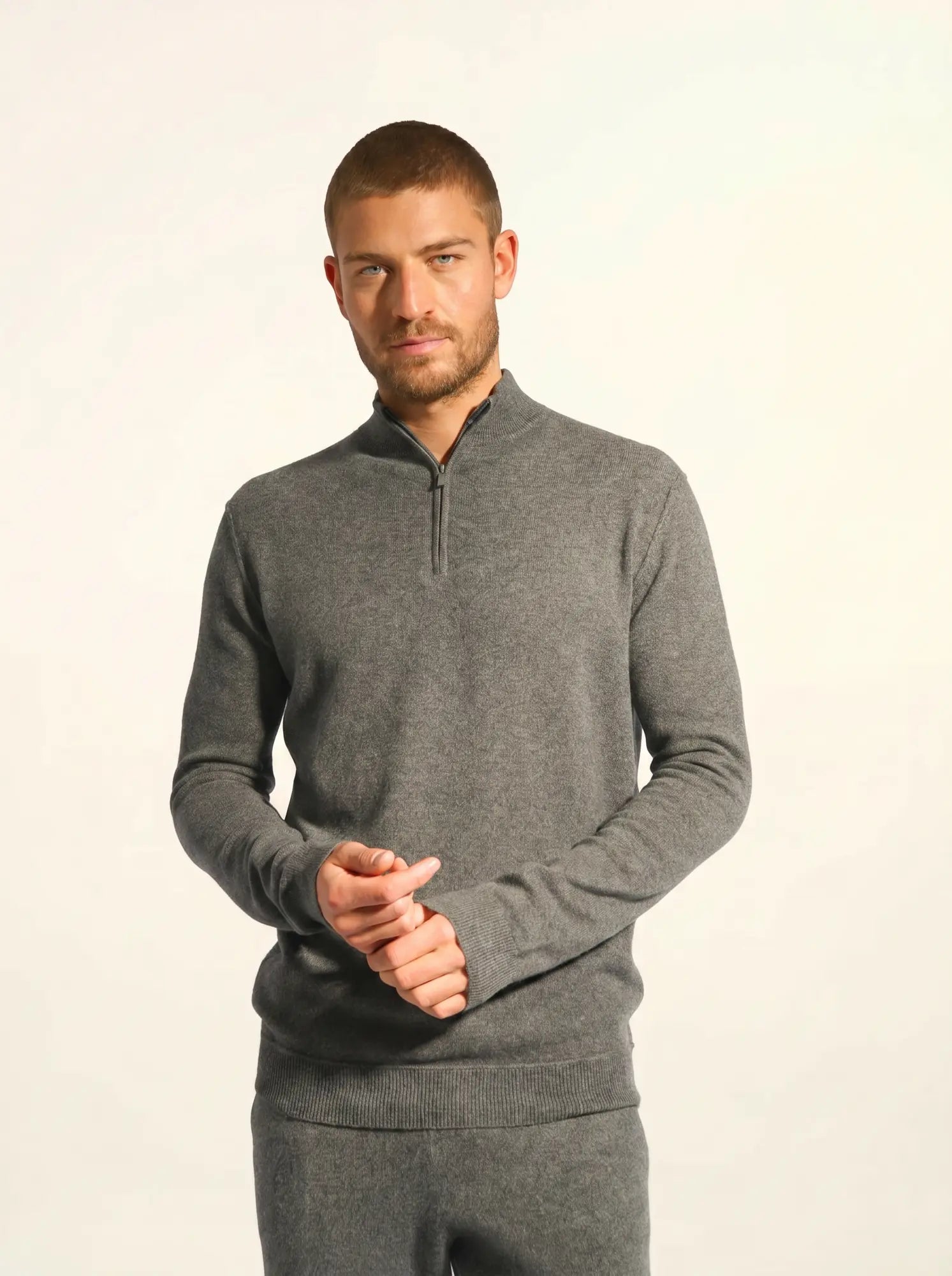 NOUR pullover dockermütze anthrazit meliert